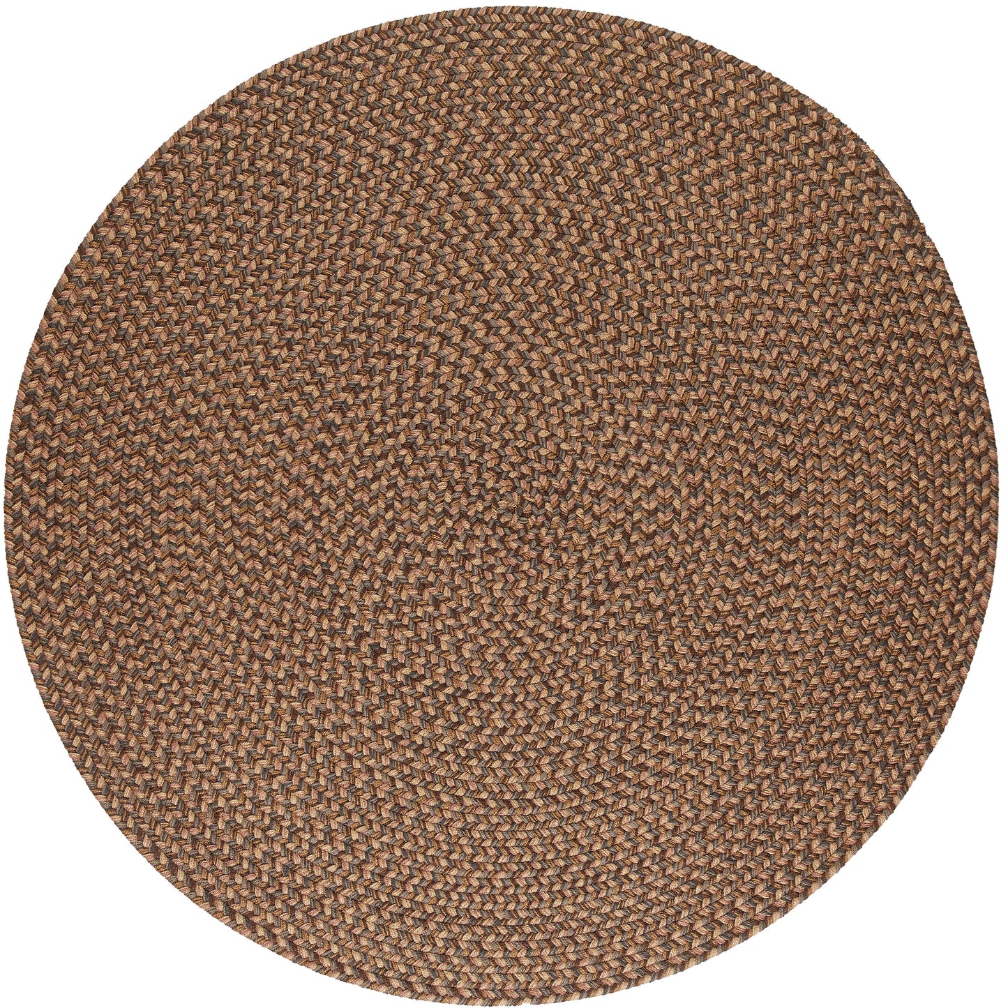 Rhody Rug 8 x 8 (ft) Braided Polypropylene Shades of Brown Round Indoor/Outdoor Geometric Spot Clean Only Area rug