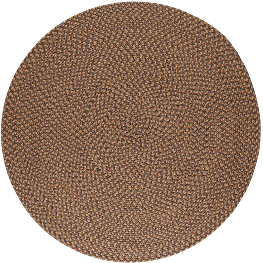Rhody Rug 8 x 8 (ft) Braided Polypropylene Shades of Brown Round Indoor/Outdoor Geometric Spot Clean Only Area rug