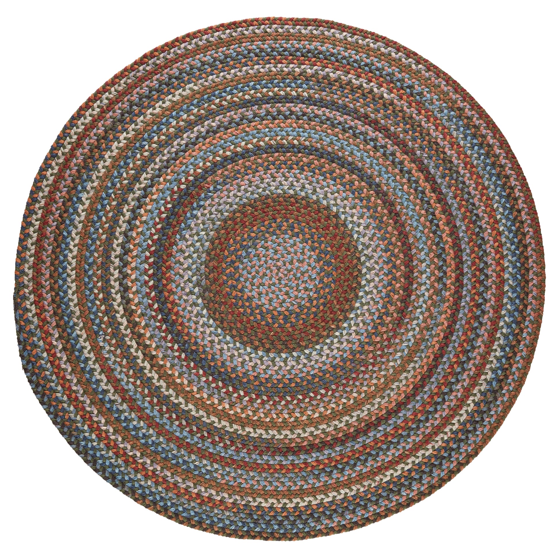 Rhody Rug 8 x 8 (ft) Braided Wool Greengrass Round Indoor Geometric Spot Clean Only Area rug