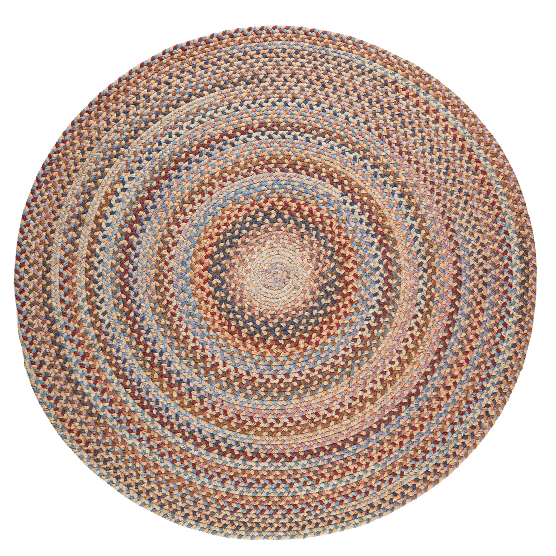 Rhody Rug 6 x 6 (ft) Braided Wool Wheat Field Round Indoor Geometric Spot Clean Only Area rug