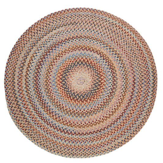Rhody Rug 6 x 6 (ft) Braided Wool Wheat Field Round Indoor Geometric Spot Clean Only Area rug