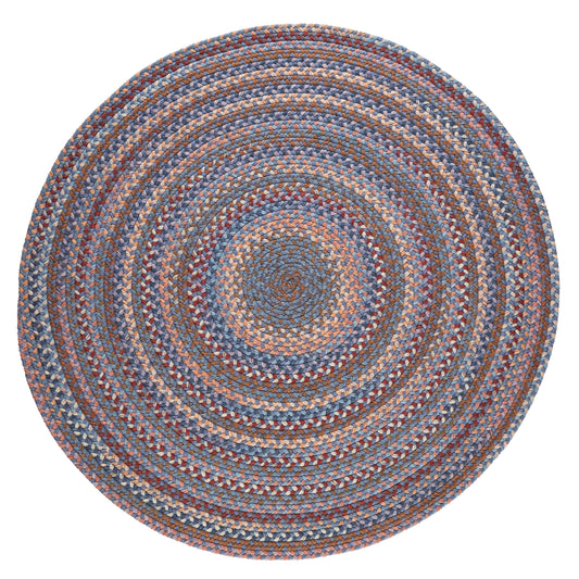 Rhody Rug 8 x 8 (ft) Braided Wool Blue Dragon Round Indoor Geometric Spot Clean Only Area rug