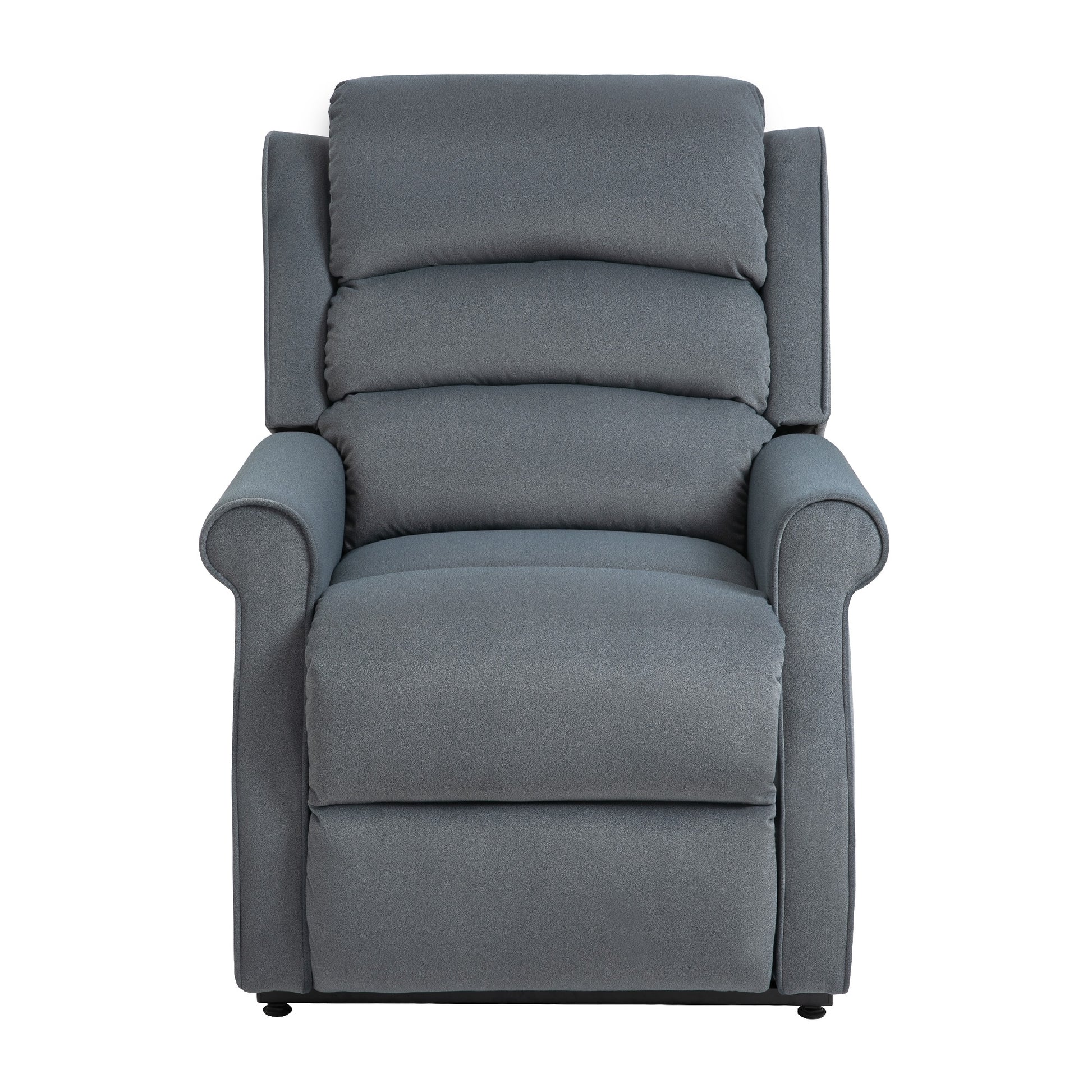 Clihome Blue Chenille Upholstered Powered Reclining Massage chair with Lift Assistance