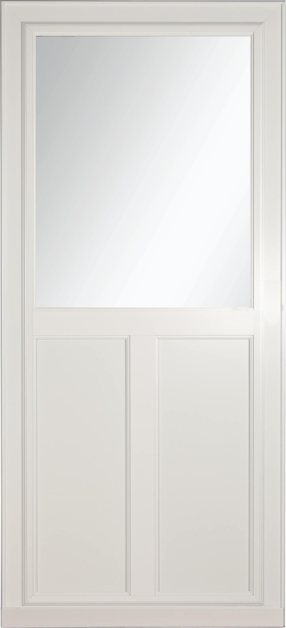 LARSON 80 Highview (Tradewinds) 32-in x 81-in White Aluminum Reversible Hinge Storm Door with Retractable Screen ( No handle )