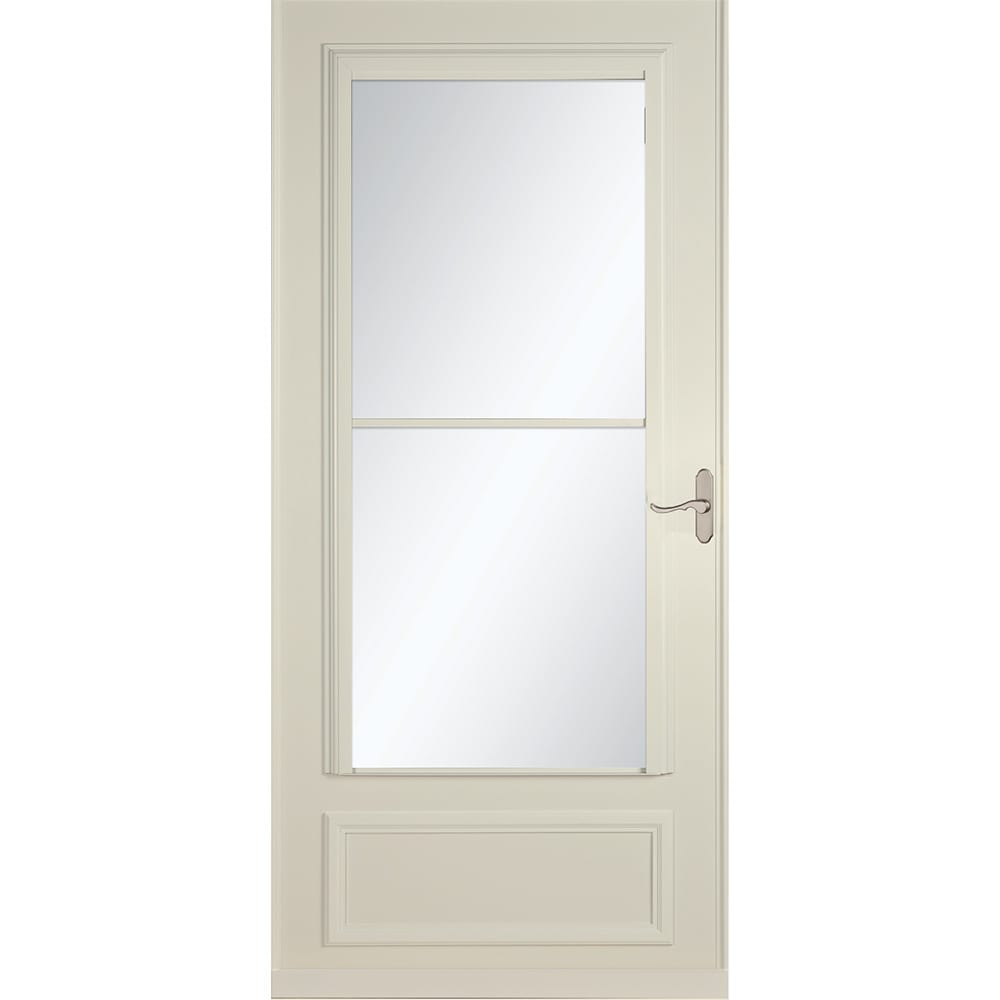 LARSON 40 Midview 36-in x 81-in Almond Wood core Reversible Hinge Storm Door with Retractable Screen ( Brushed nickel Handle Included )