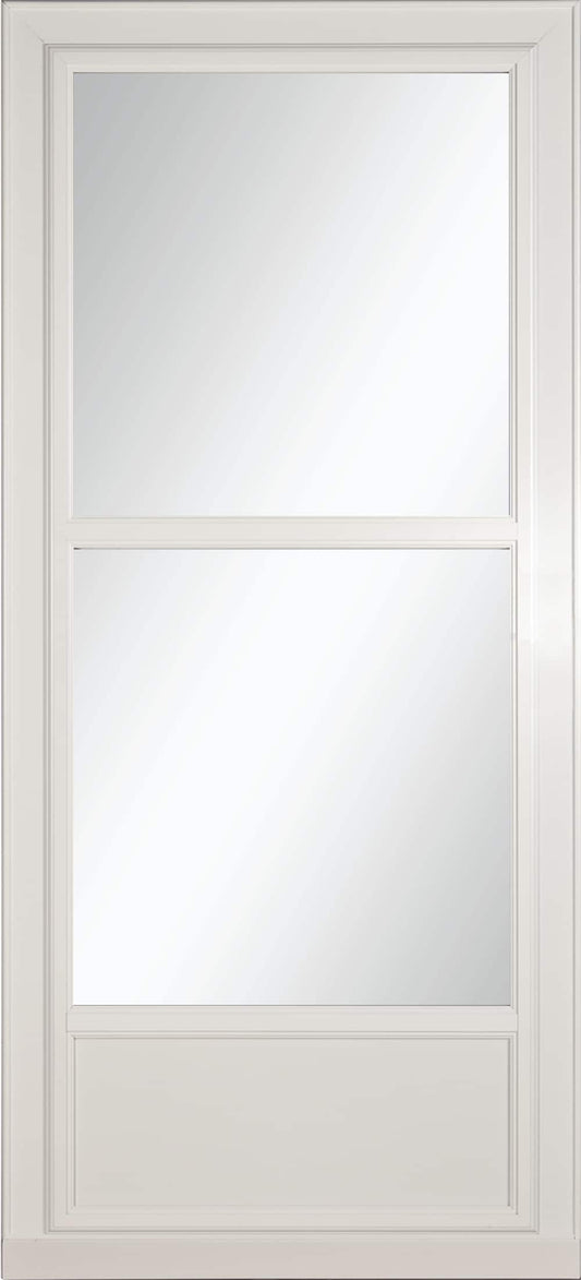 LARSON 80 Midview (Tradewinds) 32-in x 81-in White Aluminum Reversible Hinge Storm Door with Retractable Screen ( No handle )