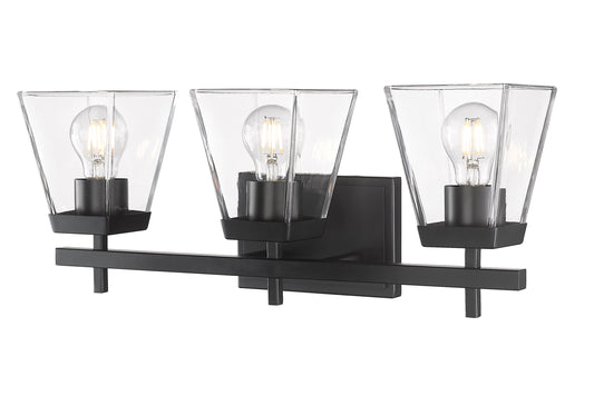 Z-Lite Lauren 22-in 3 Light Matte Black Transitional Bathroom Vanity light