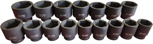 16pc 1" Drive Standard S.A.E. Jumbo Deep Impact Socket Set 1-5/8" - 3-1/8"