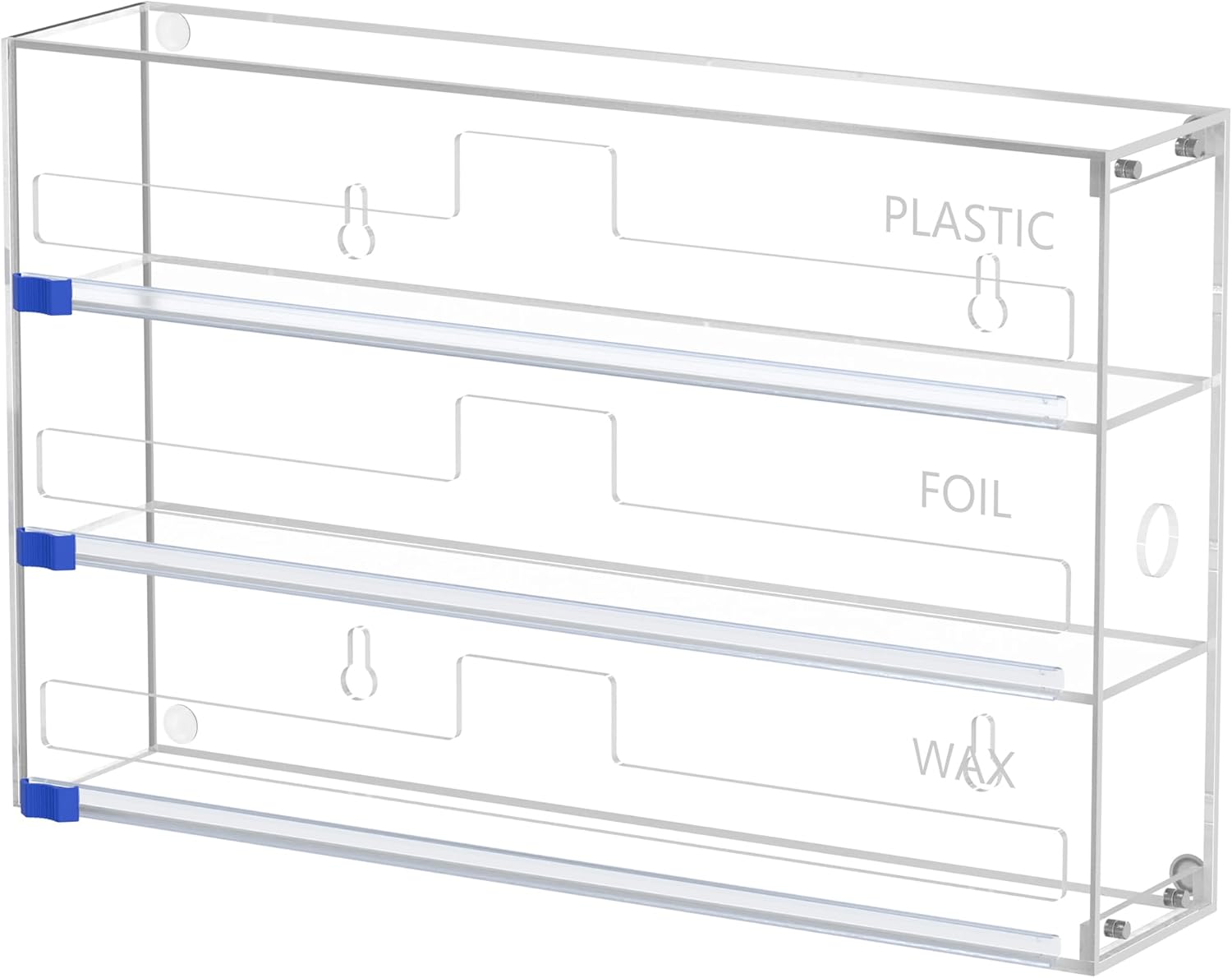 Foil and Plastic Wrap Organizer, 3 in 1 Kitchen Wrap Dispenser, Drawer Aluminum Foil Organization and Storage, Wall-Mounted Holder