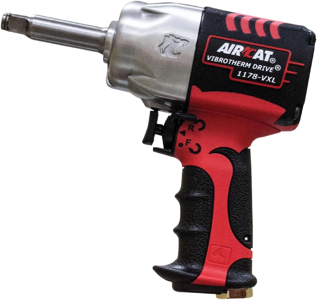 AIRCAT Pneumatic Tools 1178-VXL-2: 1\/2-Inch Vibrotherm Drive Impact Wrench 1,300 ft-lbs of Torque - 2-Inch Extended Anvil