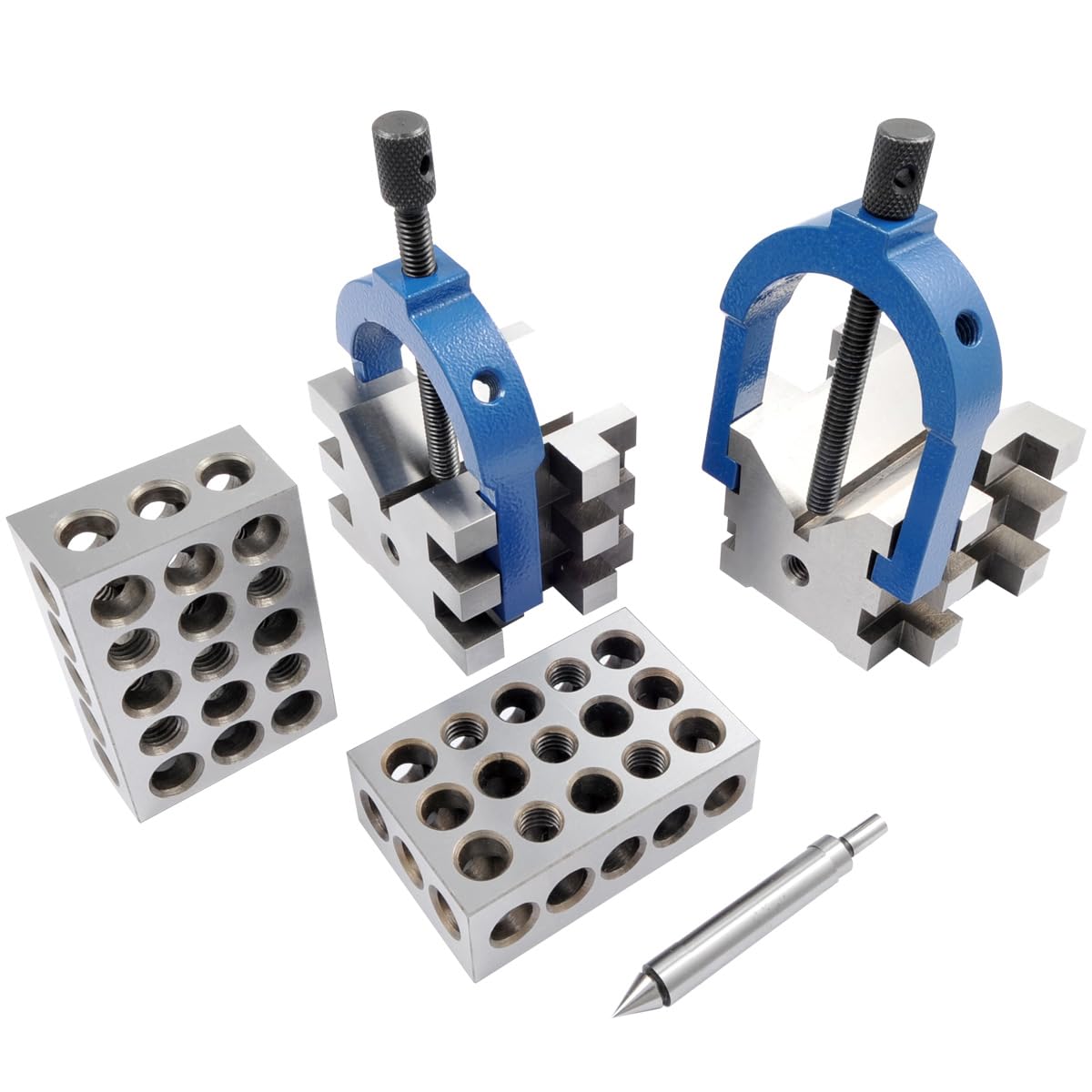 HHIP 2.5" V-Blocks,3/8 Edge & Center Finder & 1-2-3 Block Set (9999-0003)