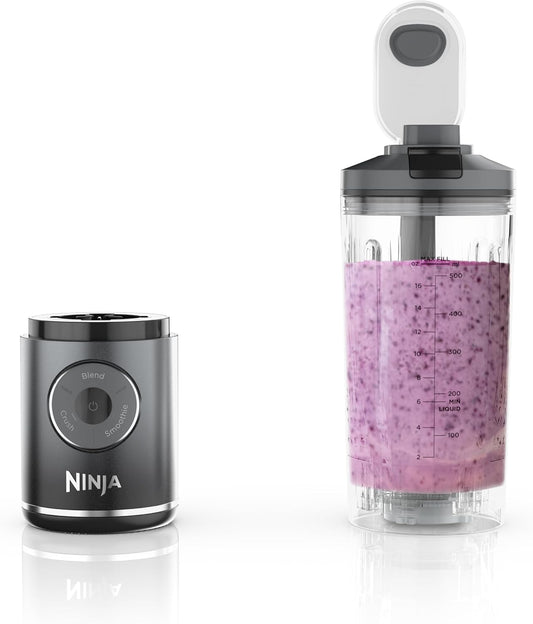 Ninja Blast Max, Portable & Personal Blender + Twist & Go, Smoothie, Blend, Ice Crush, 3 Programs, Cordless, 22 oz removable Vessel, Dishwasher Safe, Leakproof, Grey, BC251GY