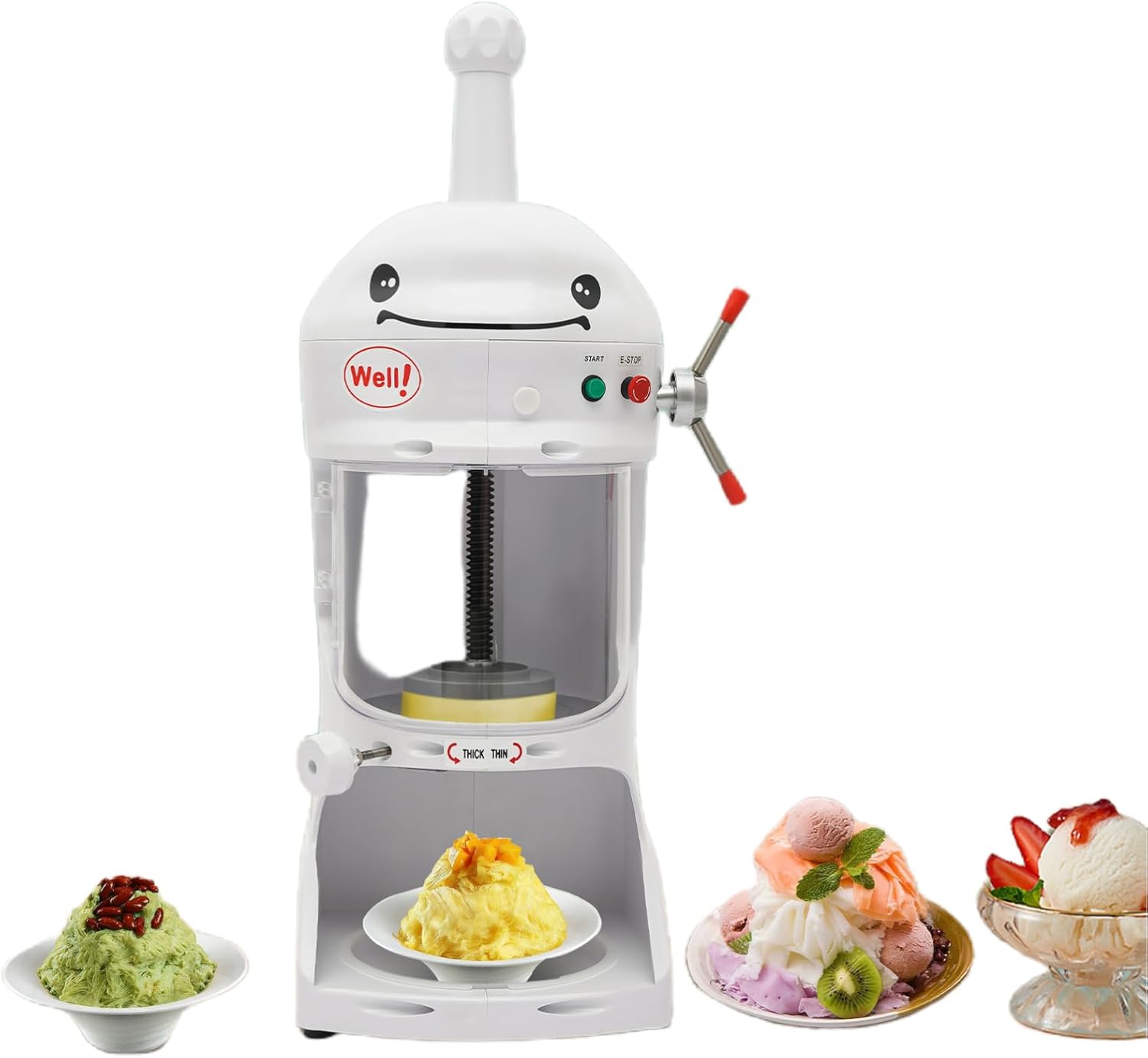 Electric Ice Cream Shaver Machine 110V Shaved Ice Machine Commercial Snow Cone Maker Ice Crusher Ice Shaving Machine for Family, Restaurants, Milk Tea Shop, Coffee Shop or Bars