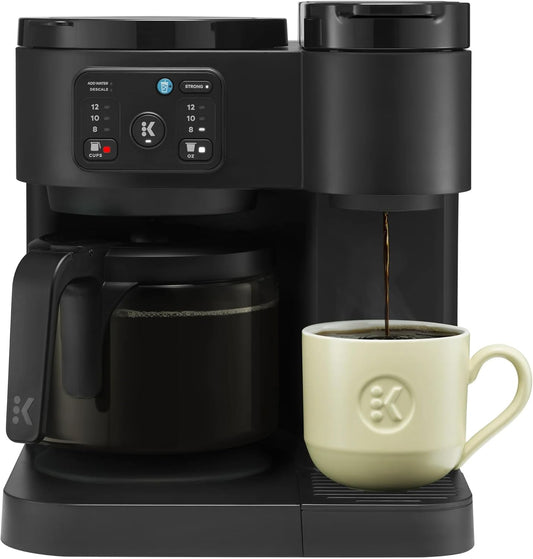 K-Duo Essentials Hot & Iced Coffee Maker, Single-Serve KCup Pod and Carafe, 72 Oz Reservoir, Multiple Brew Sizes, Strong Brew Feature, Perfect for Hot and Iced Coffee