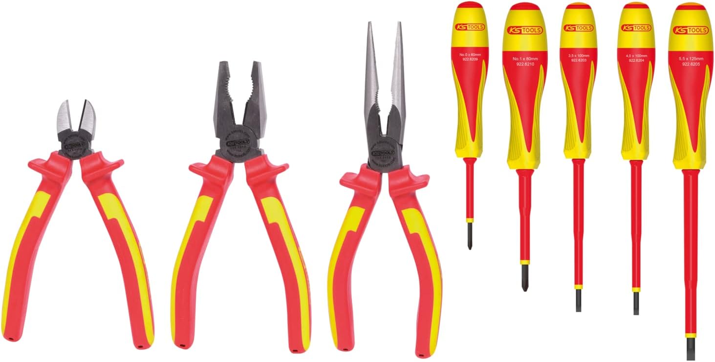 KS TOOLS 117.1105 Two-component handle pliers and screwdriver set - 8 pcs
