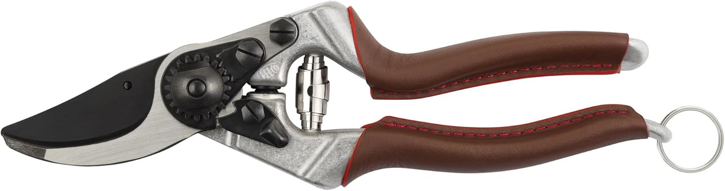 FELCO 8 ELITE Pruning Shears – 8.3" Swiss-Made Garden Clippers with Leather-Wrapped Handle for Large Right Hand | Hand Pruners for Gardening | Garden Tool Cutter with Bypass Blade, Carbon Steel