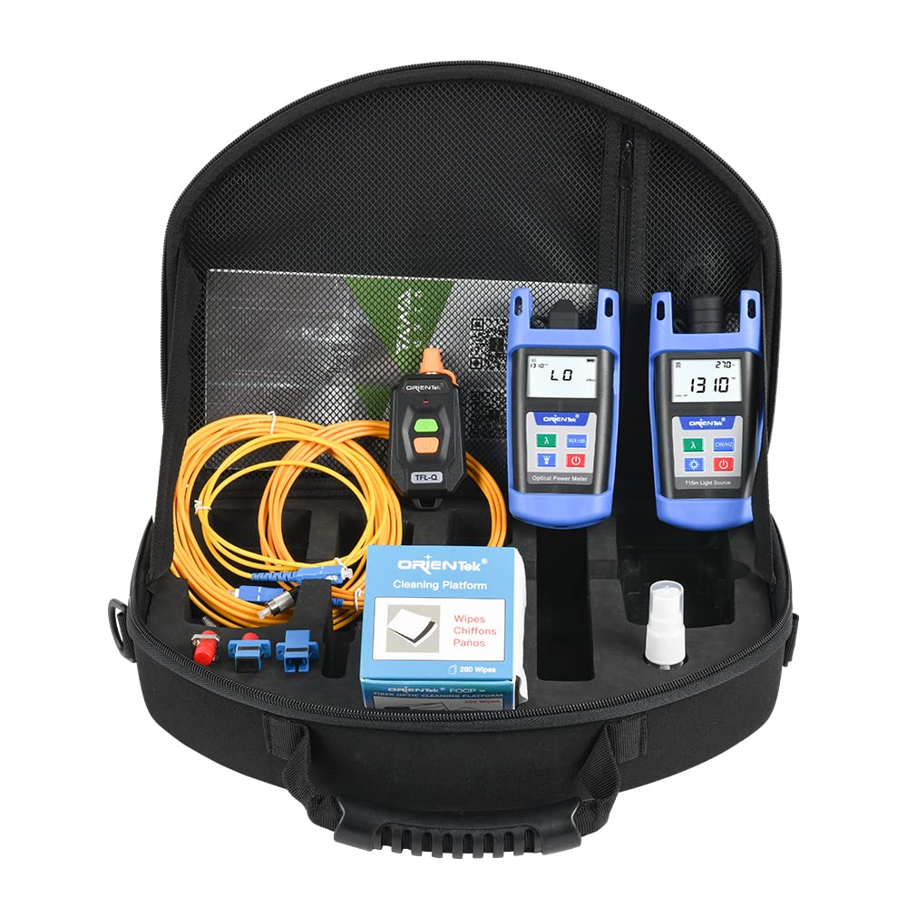 ORIENTEK TLT-12E FTTH Tool Kits Fiber Optic Power Meter + Optical Light Source +VFL FTTH Loss Test Kit Optical Power Meter OPM OLS
