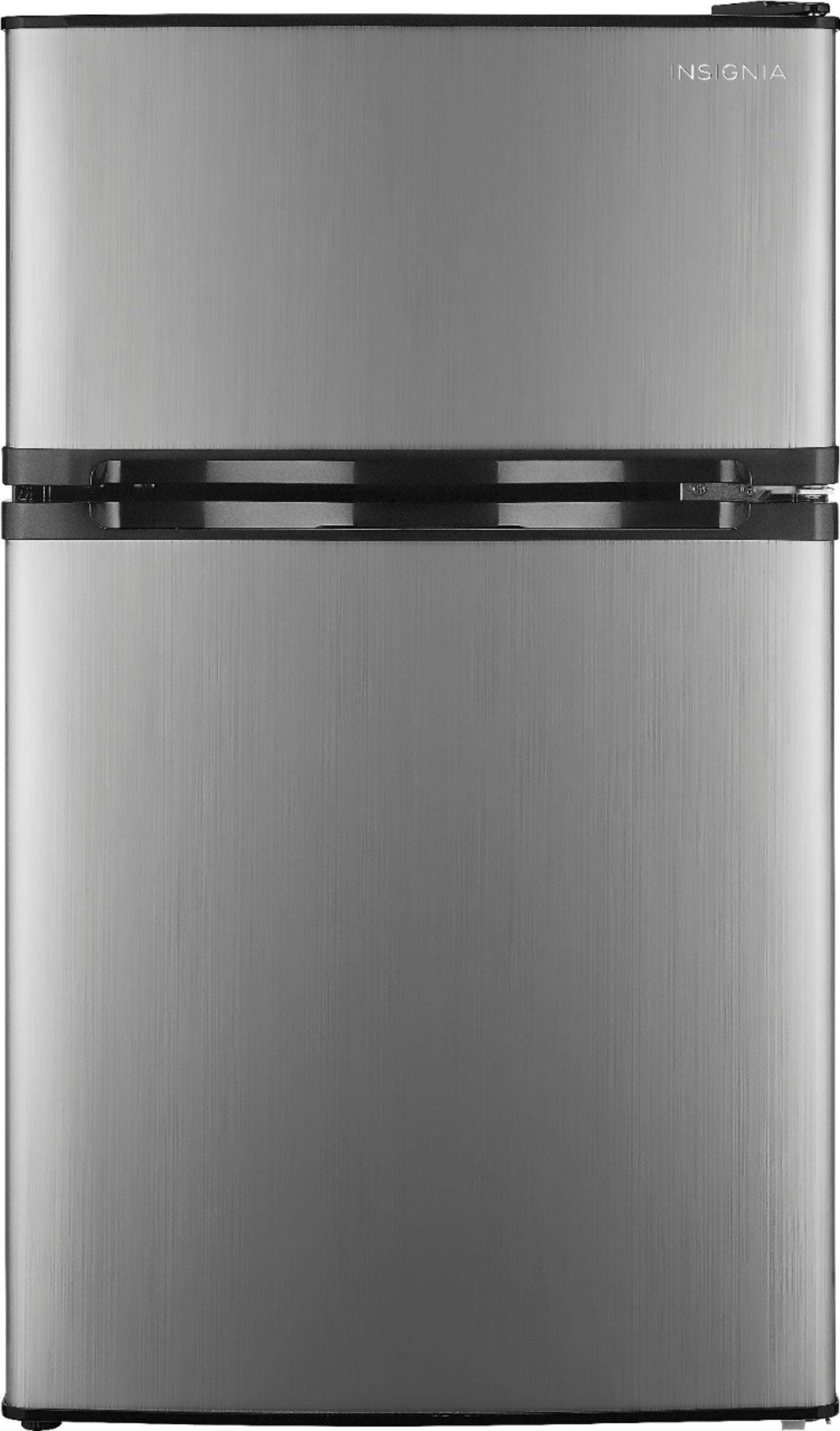 Insignia - 3.0 Cu. Ft. Mini Fridge with Top Freezer - Stainless Steel