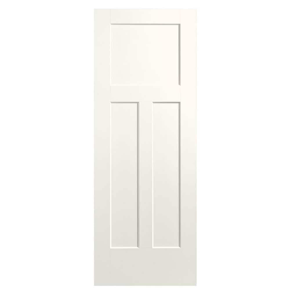 Masonite Winslow 32-in x 80-in White 3-panel Smooth Solid core Prefinished Molded composite Slab Door