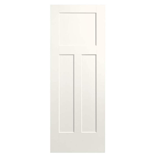 Masonite Winslow 32-in x 80-in White 3-panel Smooth Solid core Prefinished Molded composite Slab Door
