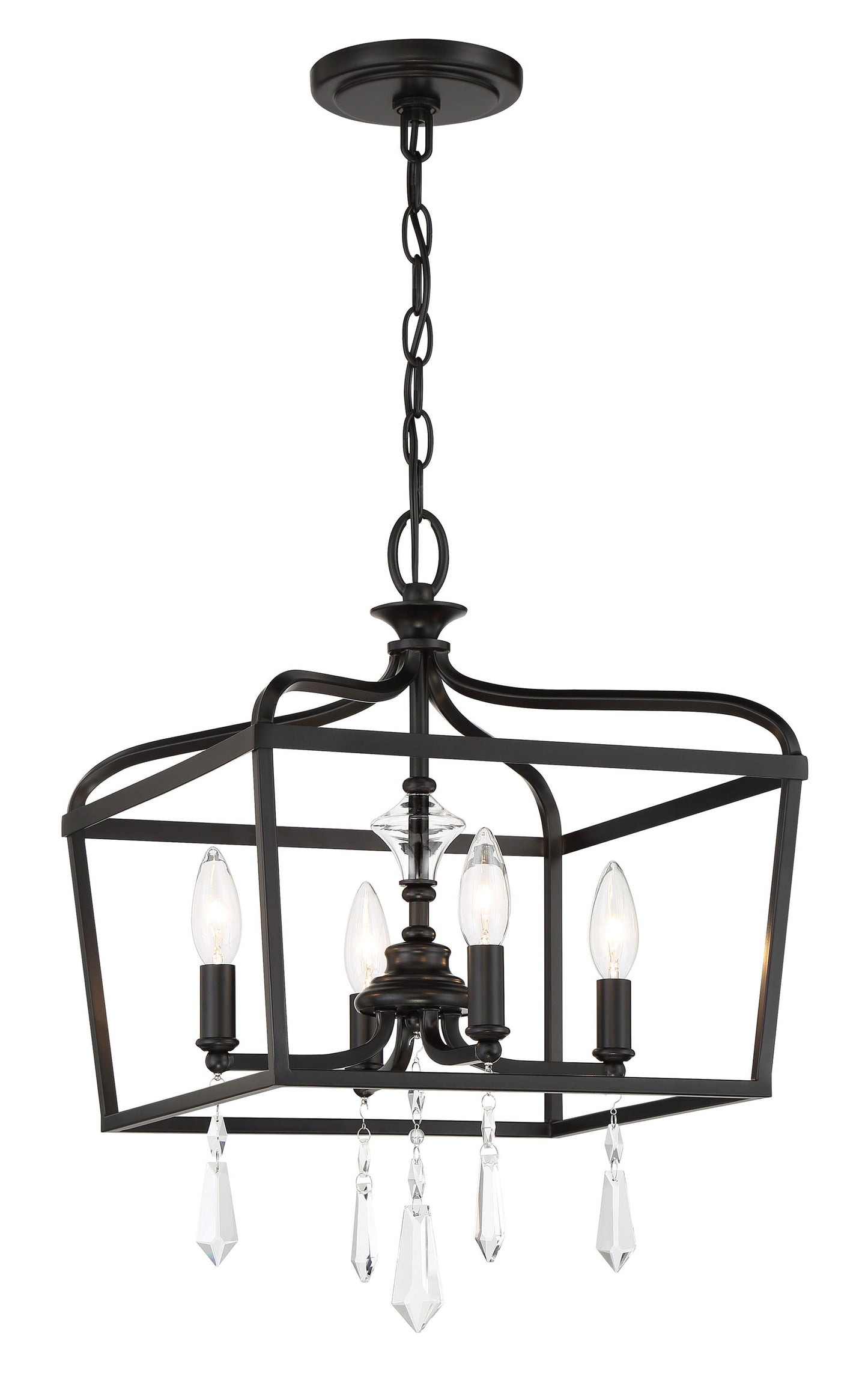 Minka Lavery Laurel Estate 4 -Light 14.125-in Matte Black Semi Flush Mount Light