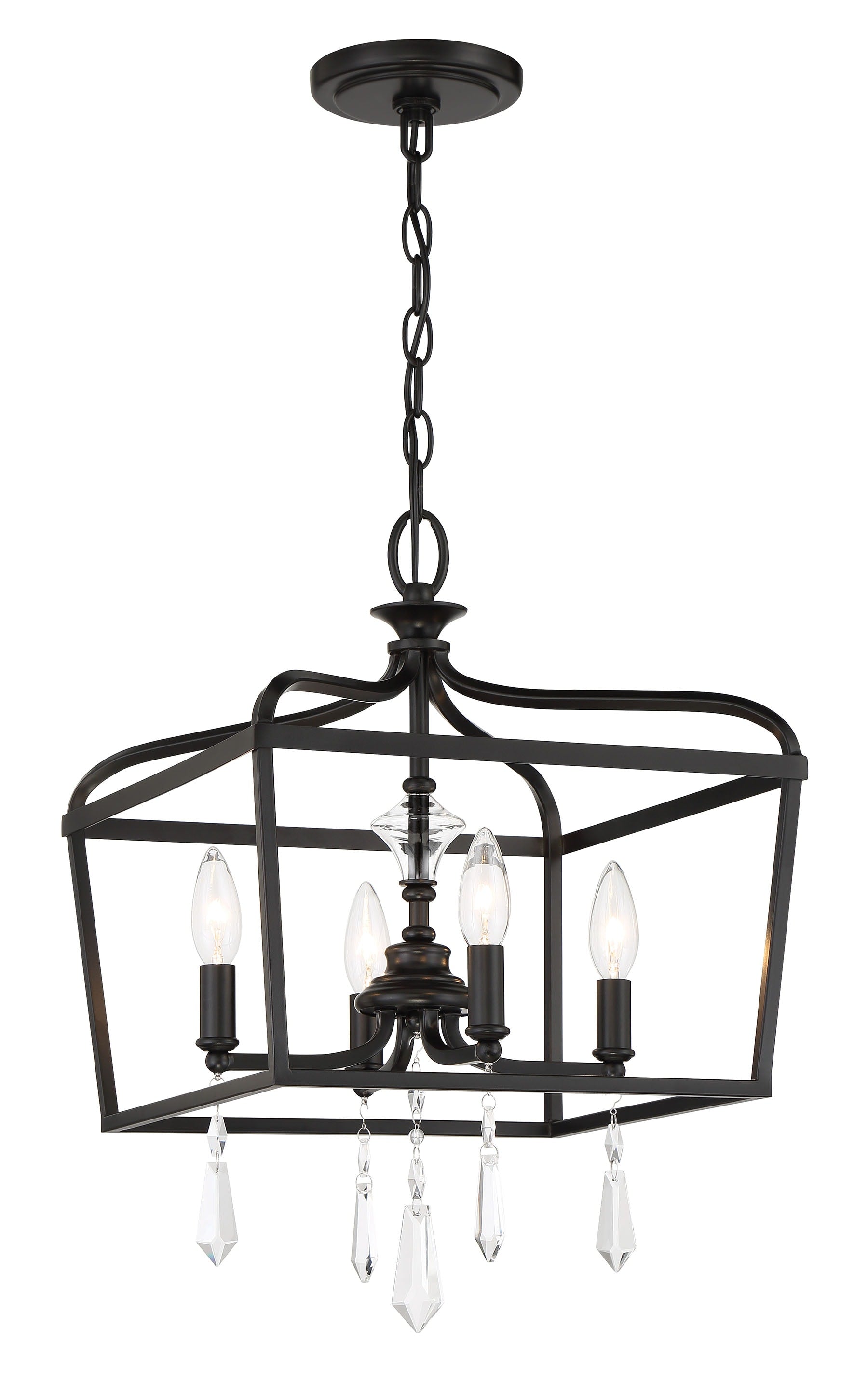 Minka Lavery Laurel Estate 4 -Light 14.125-in Matte Black Semi Flush Mount Light