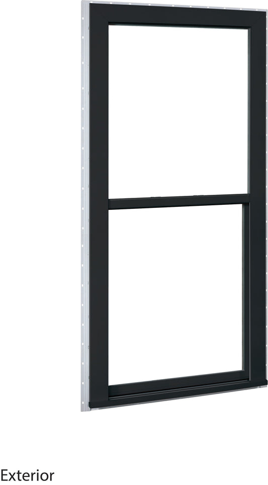 RELIABILT 150 Series 35-1/2-in x 47-1/2-in Black Exterior Vinyl New Construction Single Hung Window Low-E Double Pane Glass (Half Screen Included)