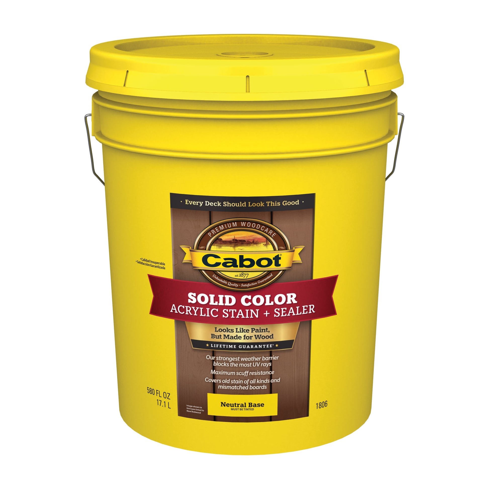 Cabot Tintable Neutral Base Solid Exterior Wood Stain and Sealer in One ( 5-gallon )