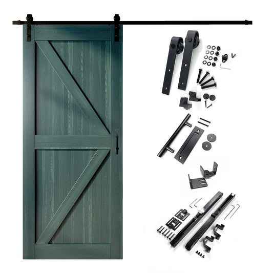 HOMACER 42-in x 84-in Royal Pine K-frame Pine Wood Solid core Single Barn Door (Hardware Included)