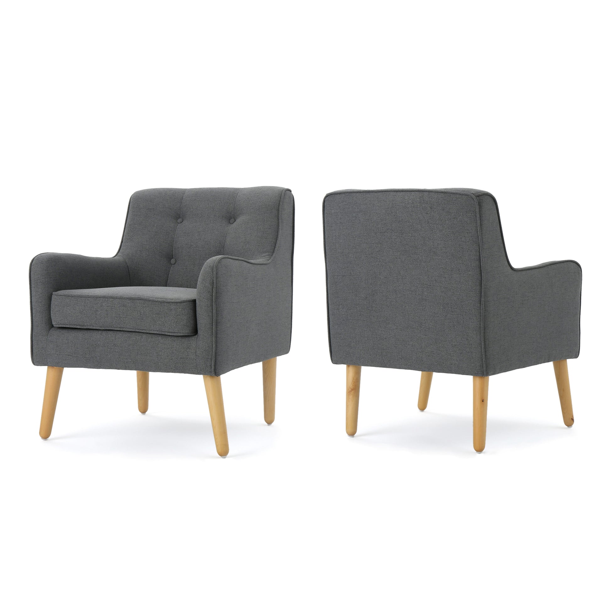 Best Selling Home Decor Felicity 2 -Pack 25-in W Midcentury Charcoal/Natural Accent Armchair