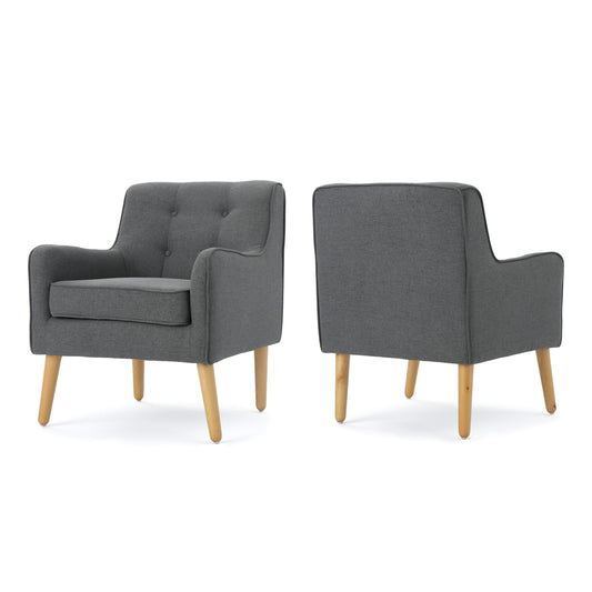 Best Selling Home Decor Felicity 2 -Pack 25-in W Midcentury Charcoal/Natural Accent Armchair