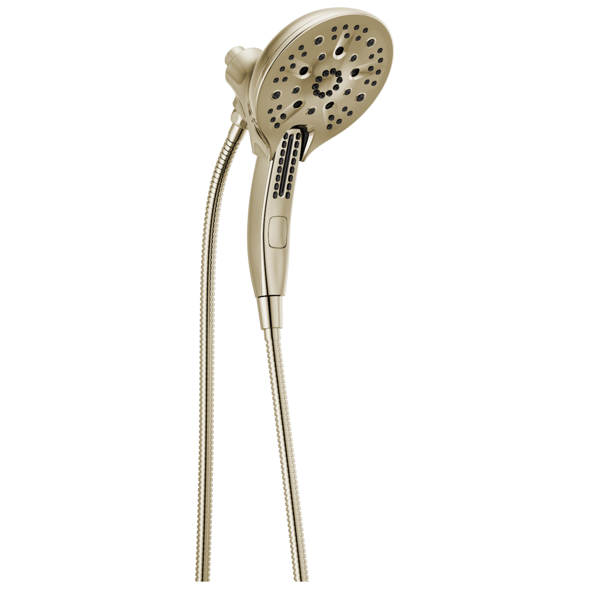 Delta Universal Showering Components 5.0 -Spray Lumicoat Polished Nickel 6.0625-in Round High Pressure Shower Head with Handheld Combo 2.5 GPM