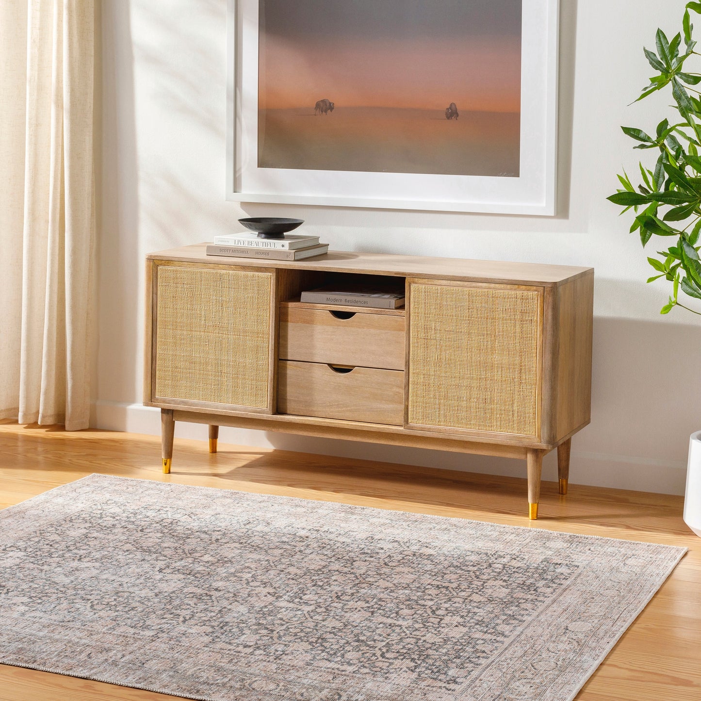 Livabliss Kemer 9 x 12 (ft) Loomed Polyester Dark Brown/Navy Rectangular Indoor Medallion Vintage Machine washable Pet Friendly Area rug