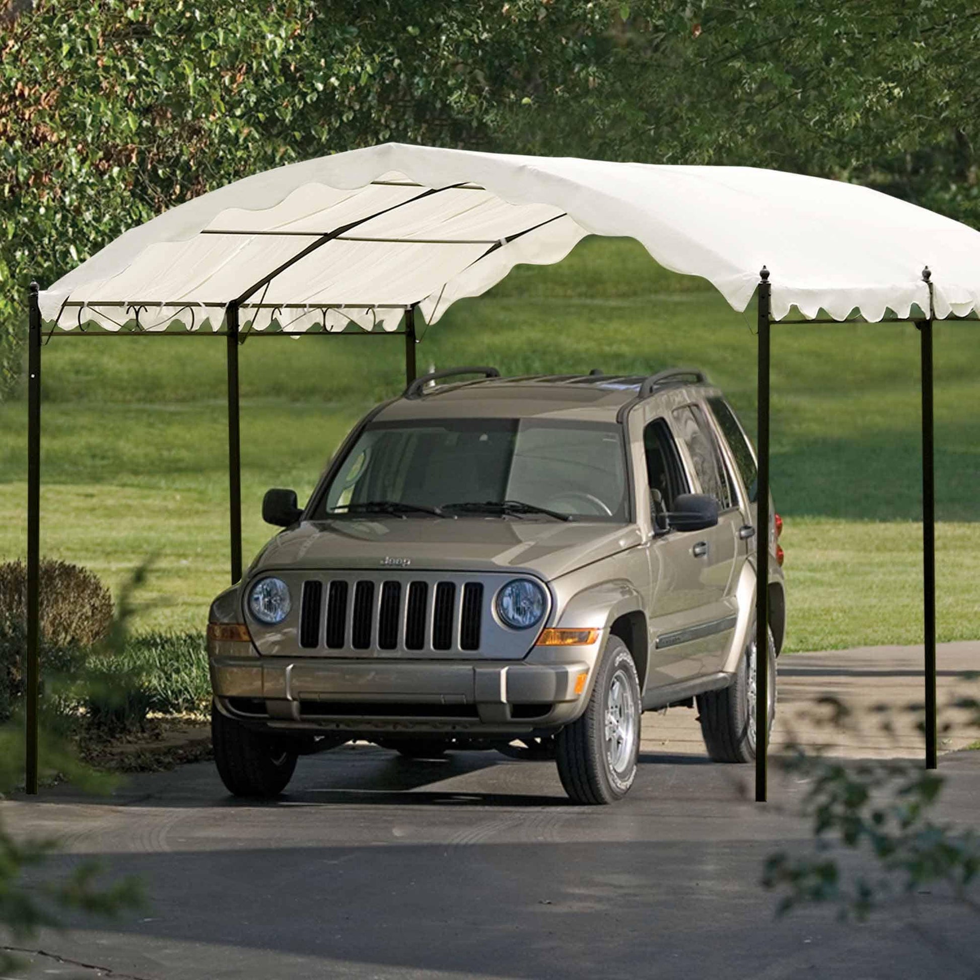 Forclover 13ft.Lx10ft.W Iron Carport Shelter Garage Tent