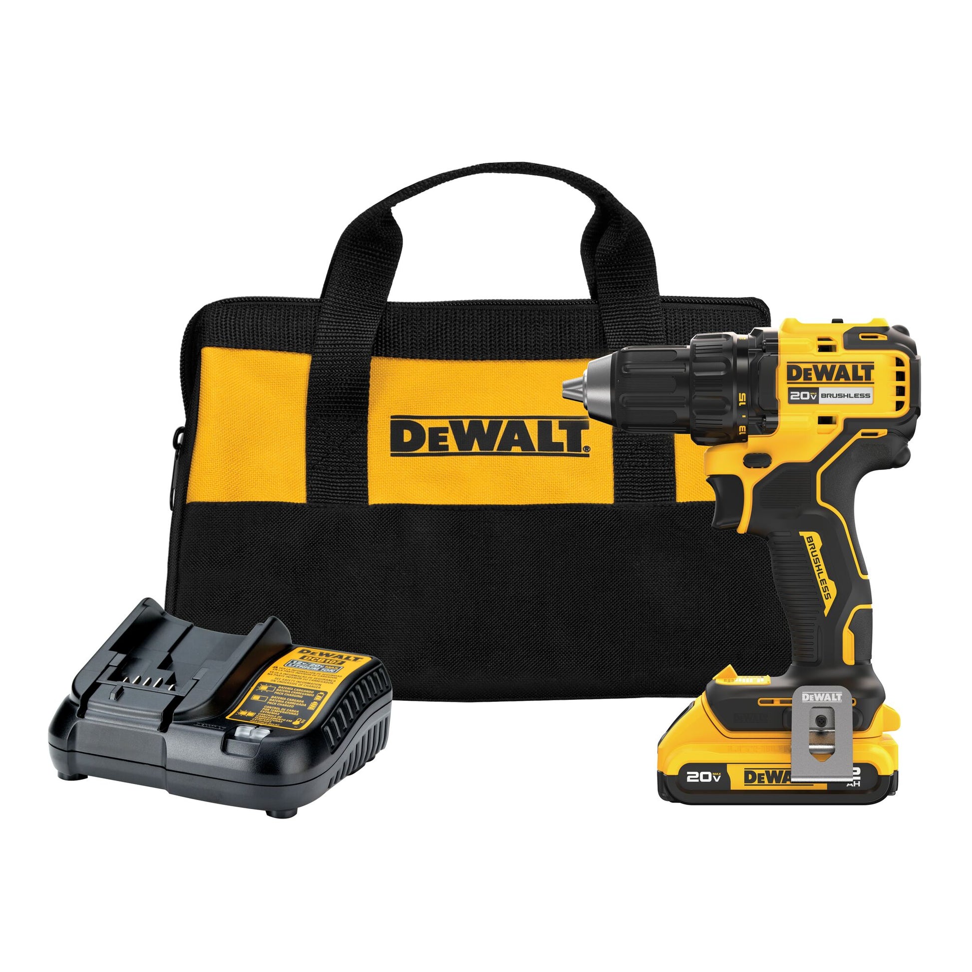 DEWALT 20-volt Max 1/2-in Keyless Brushless Cordless Drill (1-Battery Included, Charger Included and Soft Bag included) DCD793D1