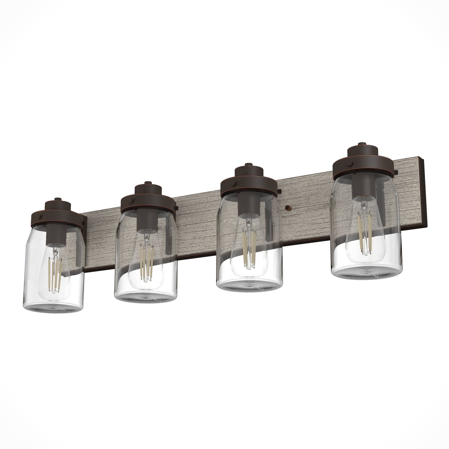 Hunter Devon Park 30-in 4 Light Satin Brown Rustic Bathroom Vanity light
