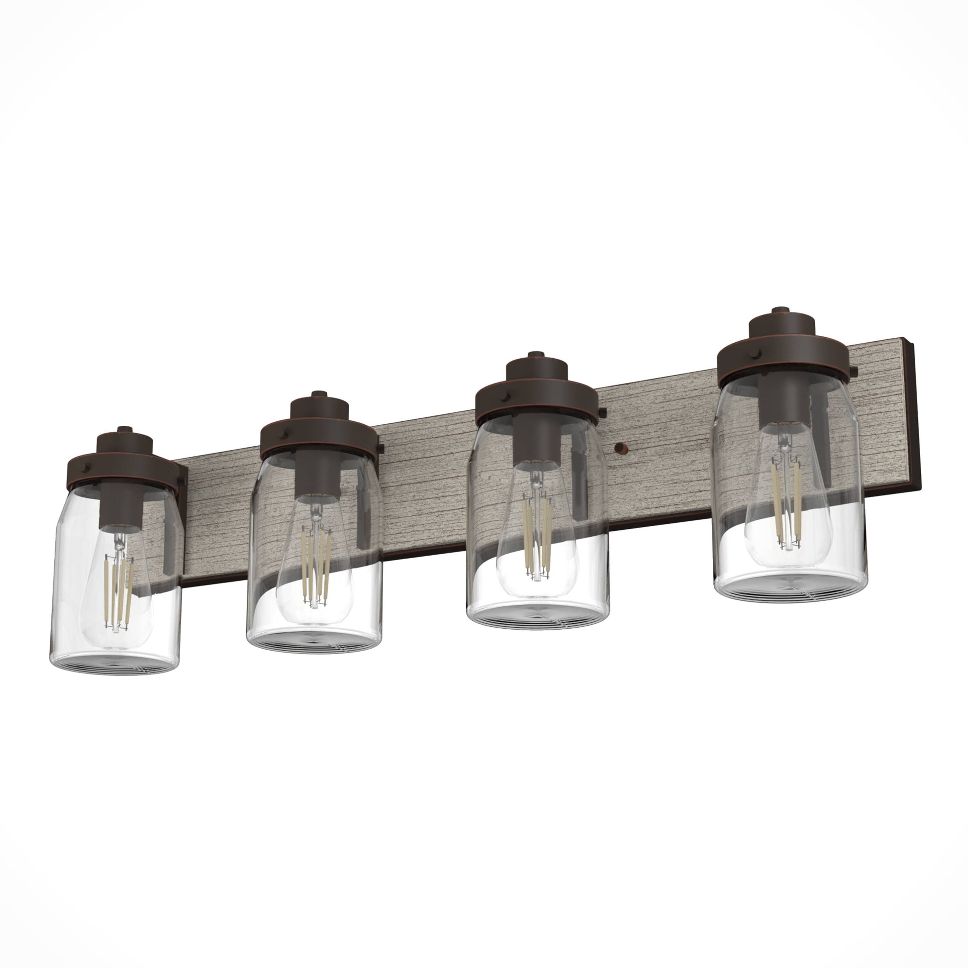Hunter Devon Park 30-in 4 Light Satin Brown Rustic Bathroom Vanity light