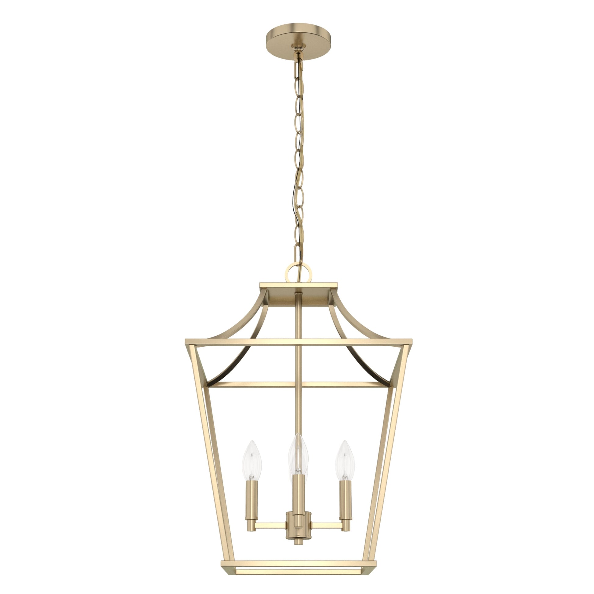 Hunter Laurel Ridge 4 -Light Alturas Gold Transitional Lantern Medium Hanging Kitchen island light