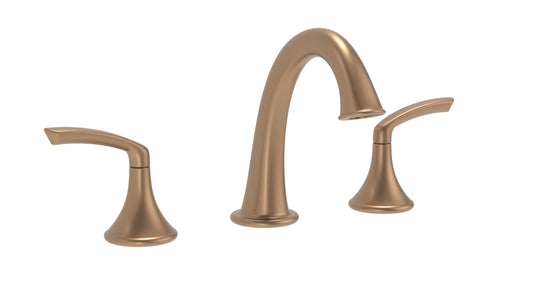 Symmons Elm Brushed Bronze Widespread 2-handle WaterSense High-arc Commercial/Residential Handle Bathroom Sink Faucet with Drain