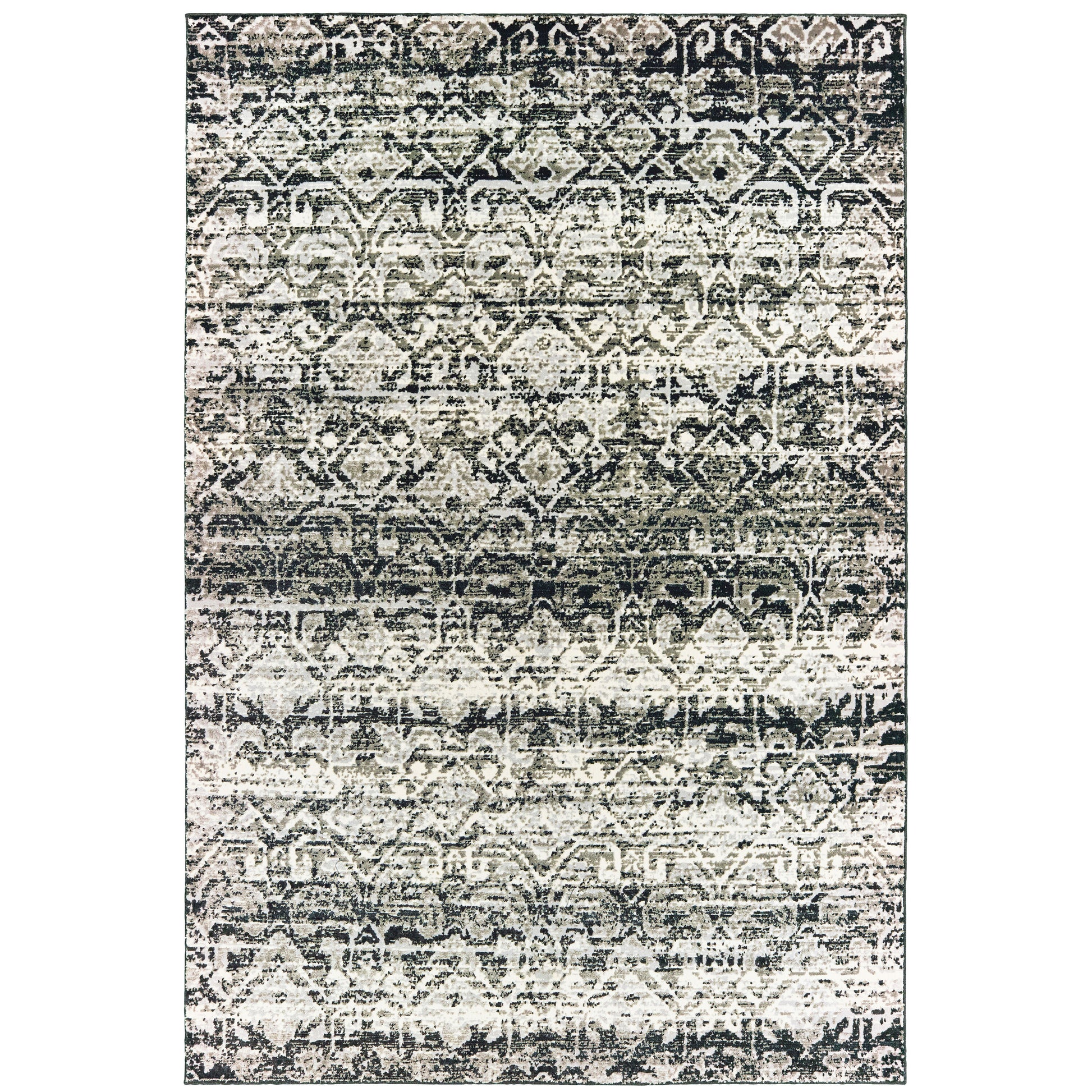 Archer Lane Idyllic 8 x 11 (ft) Loomed Polypropylene Gray Rectangular Indoor Abstract Bohemian/Eclectic Spot Clean Only Pet Friendly Area rug