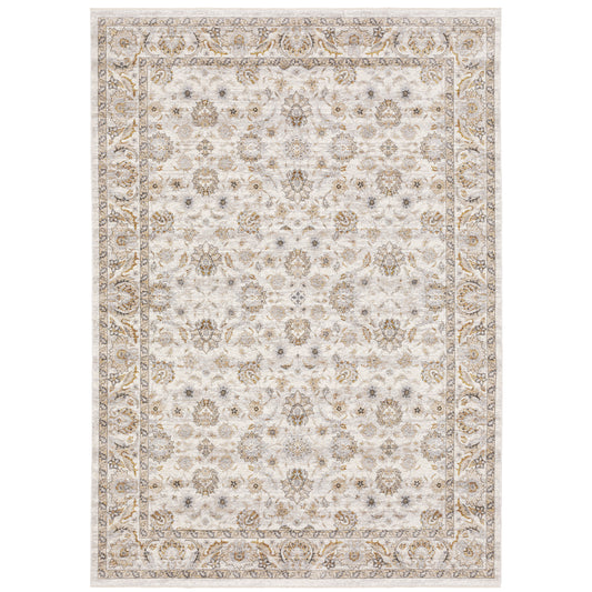Archer Lane Cadagan 6 x 9 (ft) Loomed Polyester Ivory Rectangular Indoor Floral/Botanical Persian Spot Clean Only Pet Friendly Area rug