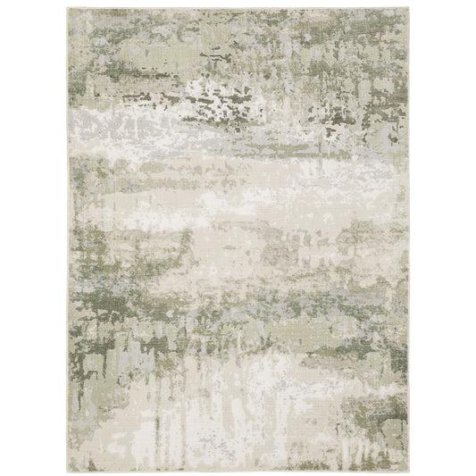 Archer Lane Banks 5 x 8 (ft) Loomed Polyester Beige Rectangular Indoor Abstract Bohemian/Eclectic Spot Clean Only Pet Friendly Area rug