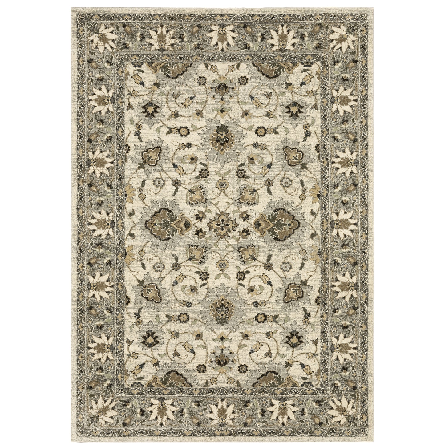Archer Lane Helston 10 x 13 (ft) Loomed Polypropylene Beige Rectangular Indoor Floral/Botanical Spot Clean Only Pet Friendly Area rug