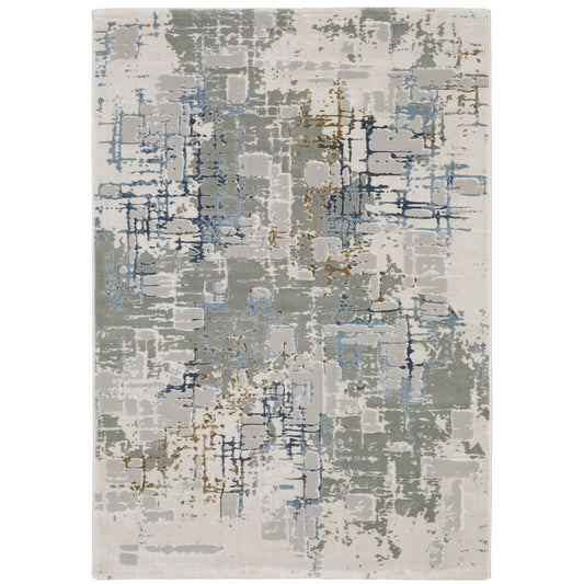 Archer Lane Carlisle 6 x 9 (ft) Loomed Polypropylene Ivory Rectangular Indoor Abstract Bohemian/Eclectic Spot Clean Only Pet Friendly Area rug