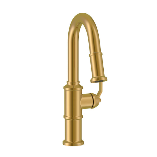 Gerber Brushed Bronze Single Handle Deck-mount Bar and Prep Kitchen Faucet with Sprayer