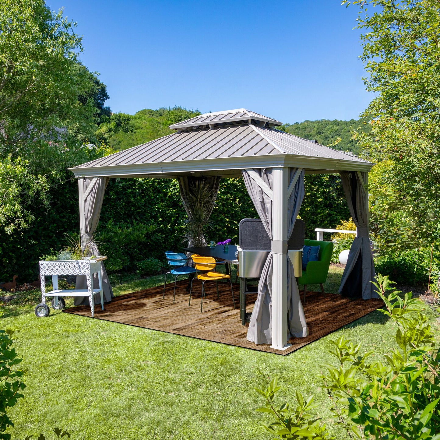 Sojag 12-ft x 12-ft Monaco/Messina/Mykonos Taupe Gazebo curtains