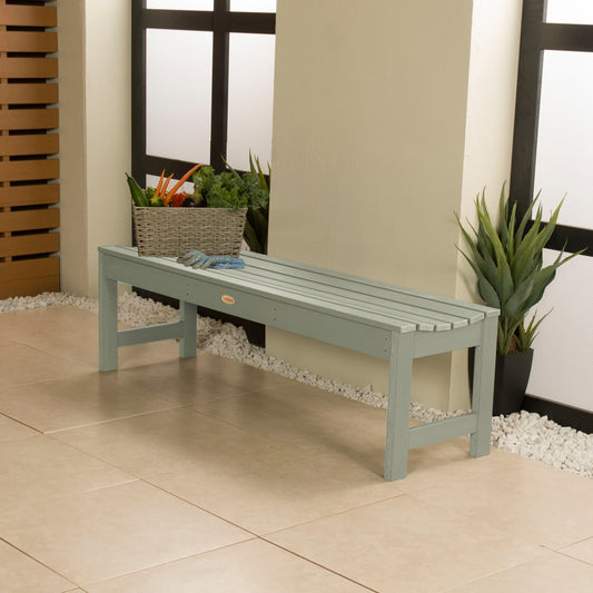 highwood Lehigh 56.5-in W x 17.19-in H Eucalyptus Plastic Traditional Bench