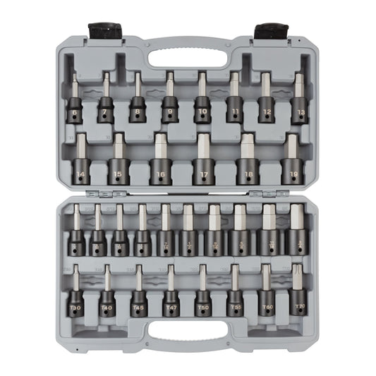 TEKTON 32-Piece 1/2-in Drive Set Hex/Torx Bit Driver Socket Set SIB92312