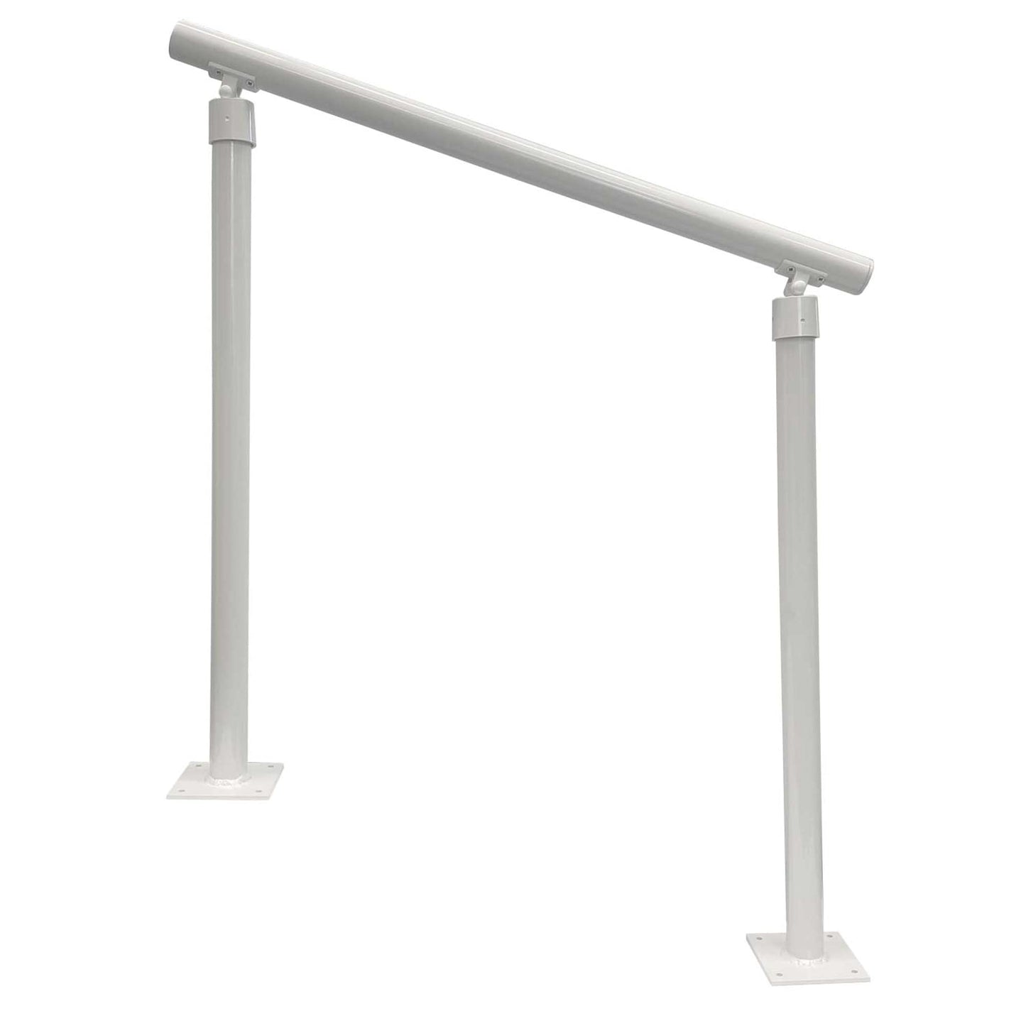 Wolf Handrail 0.6-in x 72-in White Painted Aluminum Interior/Exterior Handrail with posts