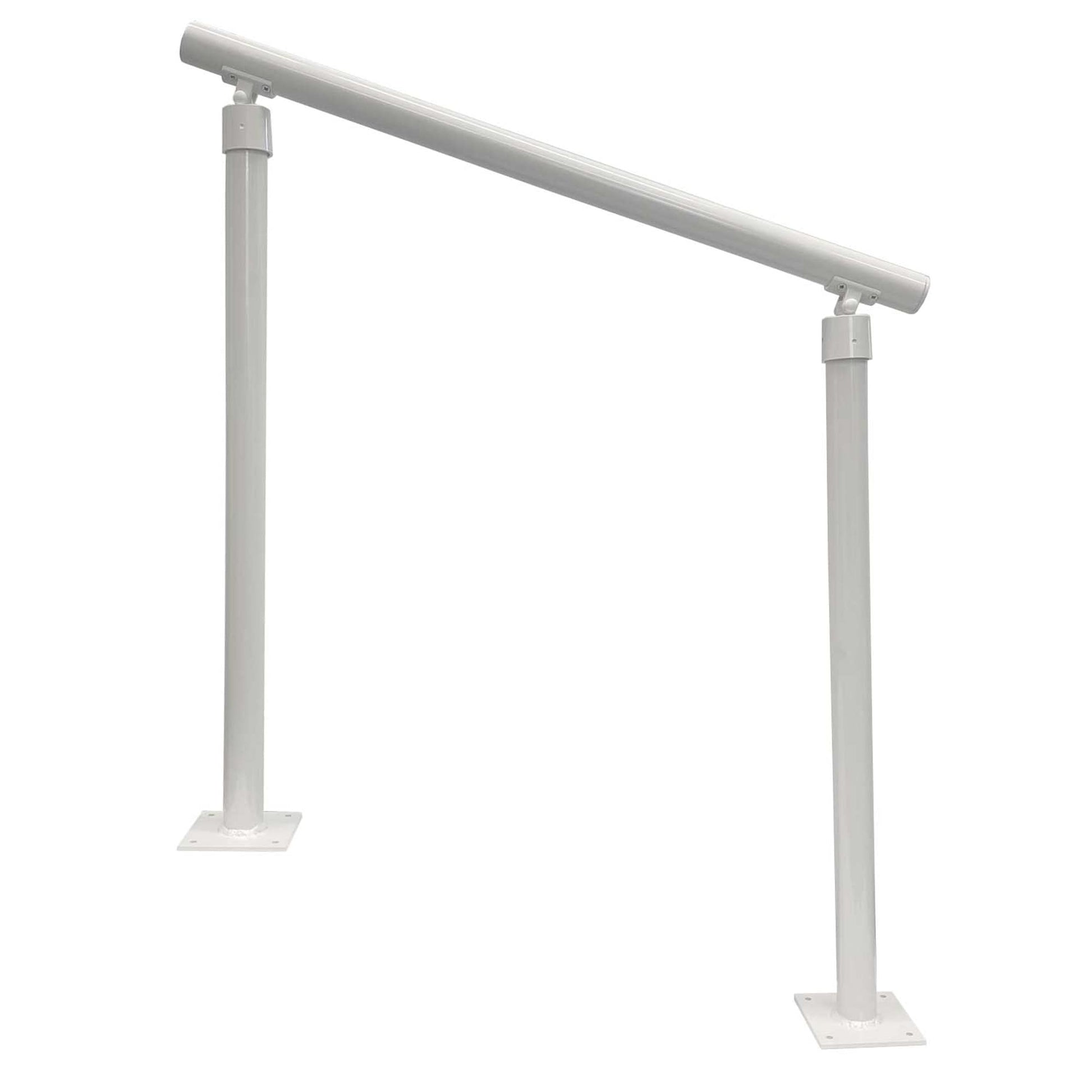 Wolf Handrail 0.6-in x 72-in White Painted Aluminum Interior/Exterior Handrail with posts